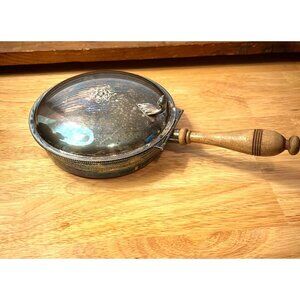Sheffield Silver Company Silent Butler Silver Over Copper, Raised Flower on Lid